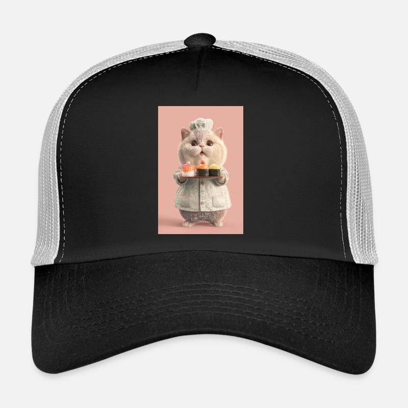 Chat Sushi Pastel Chef Casquette trucker 