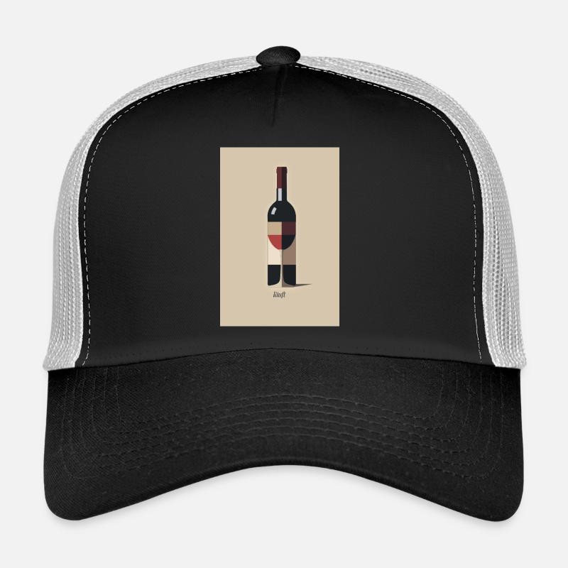 Wein Design minimalistisch läuft Spruch - Trucker Cap - Schwarz/Steingrau
