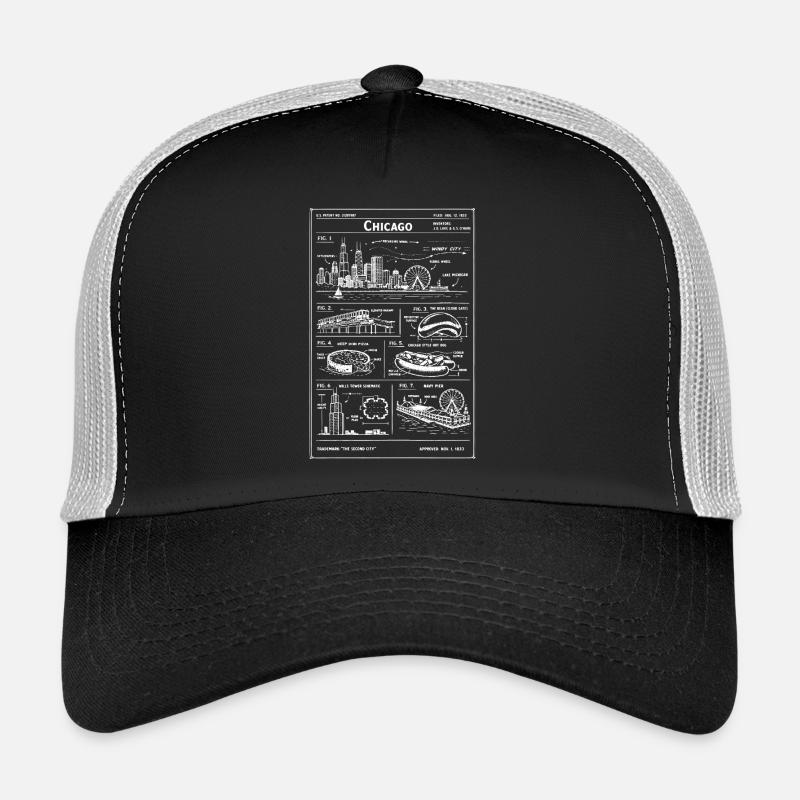 Silhouette du plan de Chicago Casquette trucker 