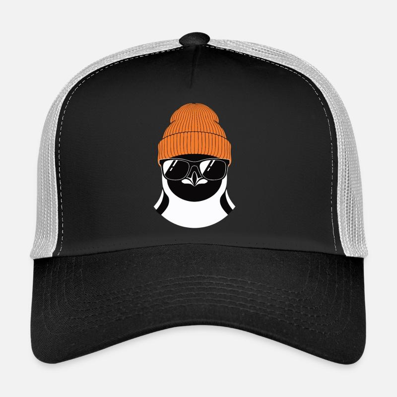 Cool penguin with winter hat Trucker Cap