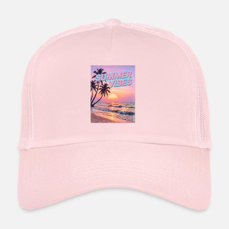 Summer Vibes Retro Sunset Beach Casquette trucker 