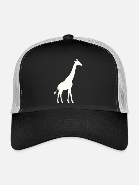 Silhouette de girafe - Casquette trucker  - noir/gris pierre - Devant