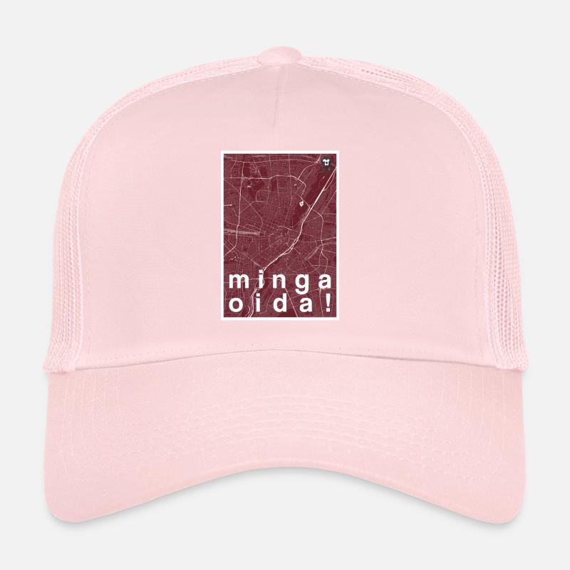 Munich hipster city map red minga oida! Trucker Cap