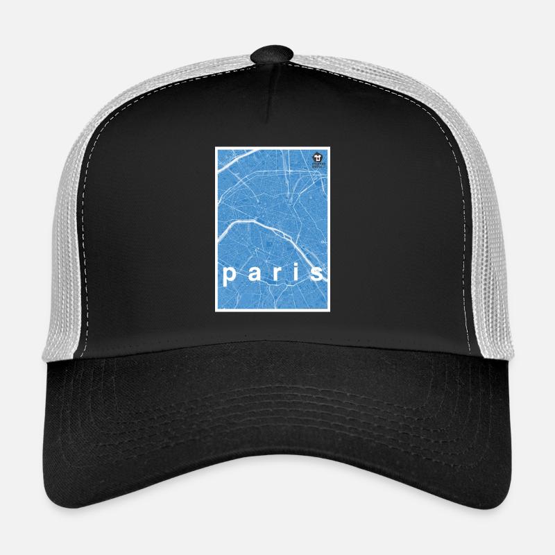 Paris hipster city map blue Trucker Cap