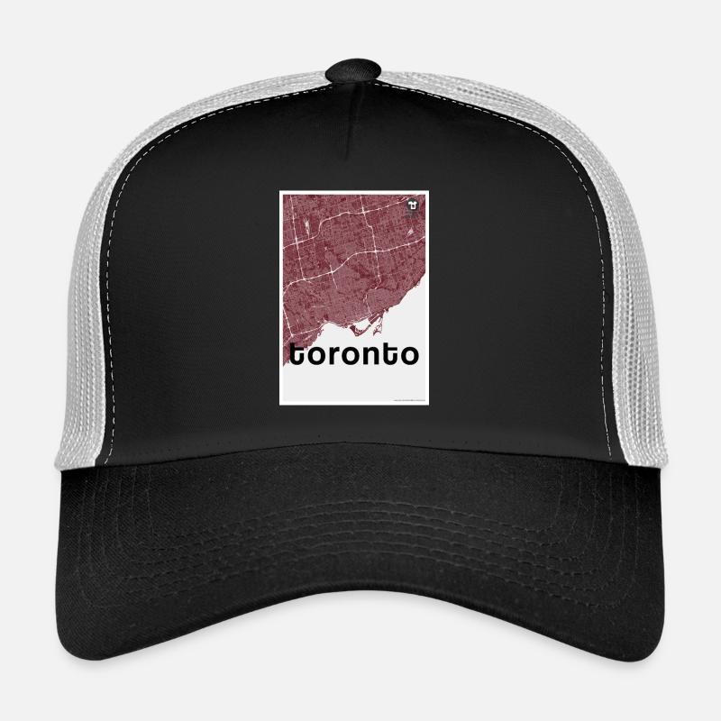 Toronto hipster city map red Trucker Cap
