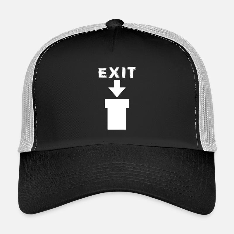 Exit Comic Retro Design - Trucker Cap - Schwarz/Steingrau