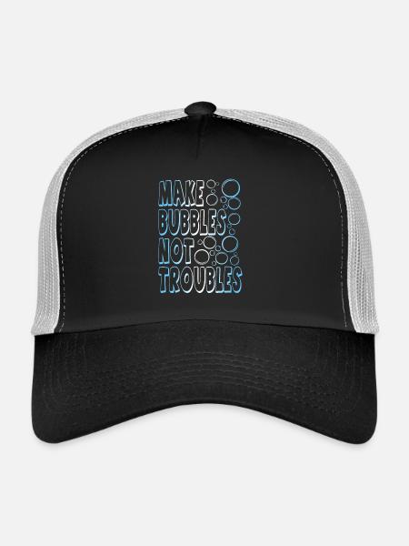 Bubbles001 - Casquette trucker  - noir/gris pierre - Devant