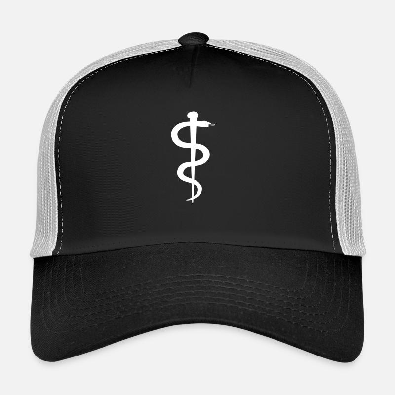 Äskulapstab - Trucker Cap - Schwarz/Steingrau