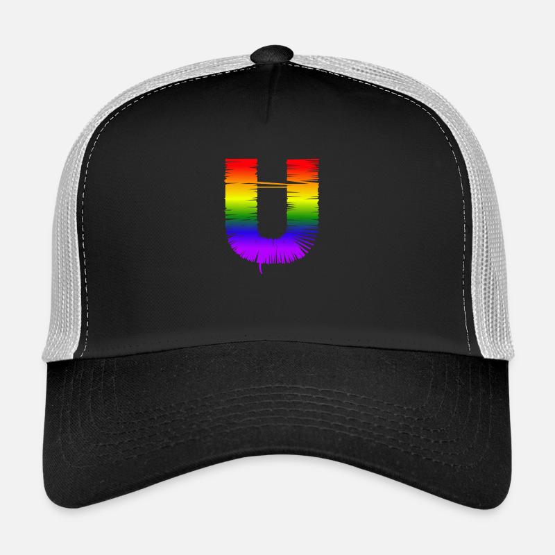 Regenbogen U - Trucker Cap - Schwarz/Steingrau