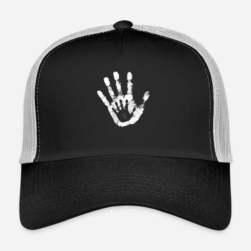 main blanche - Casquette trucker - noir/gris pierre