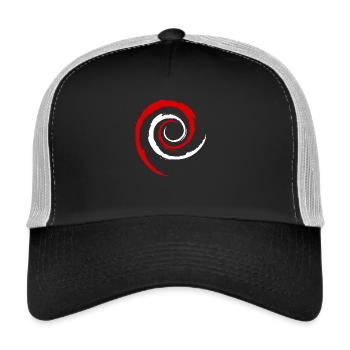 Austrian Debian Swirl - Trucker Cap - Schwarz/Steingrau - Vorne
