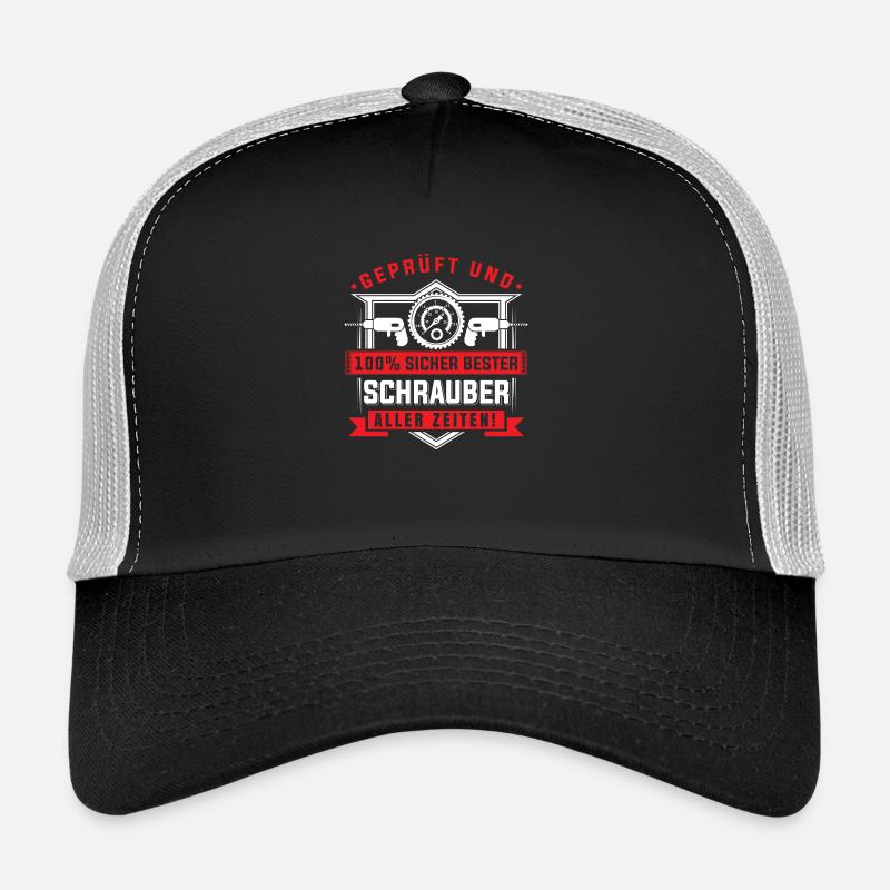 Geprüft bester Schrauber - Trucker Cap - Schwarz/Steingrau