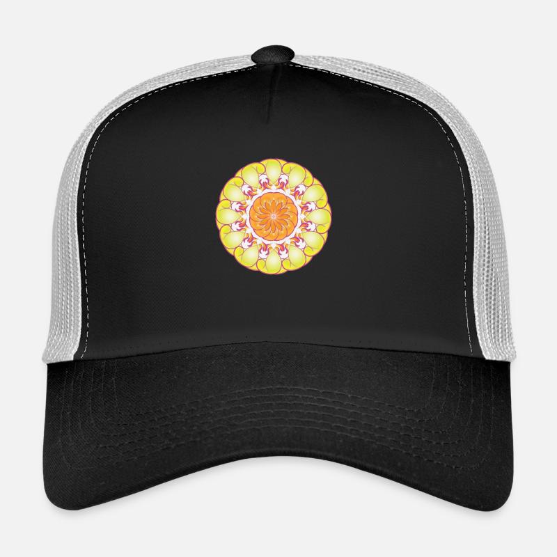 Cercle jaune modèle soleil fleurs cadeau Casquette trucker 