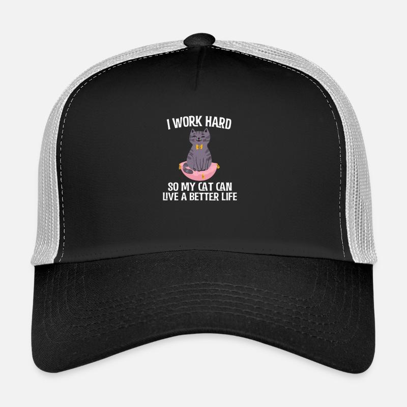Chat drôle - Casquette trucker  - noir/gris pierre