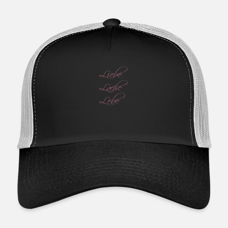 Liebe Lache Lebe - Trucker Cap - Schwarz/Steingrau