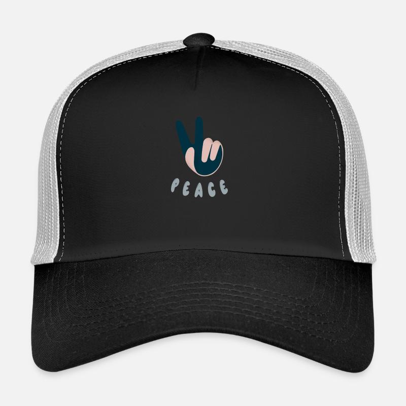peace - Trucker Cap - Schwarz/Steingrau