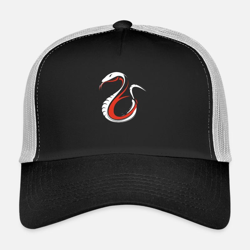 Weiße - rote giftige Schlange Geschenk Trucker Cap