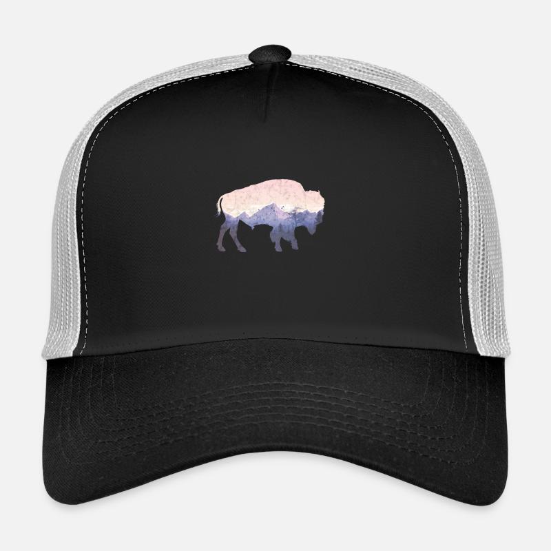 Bison used look - Trucker Cap - Schwarz/Steingrau