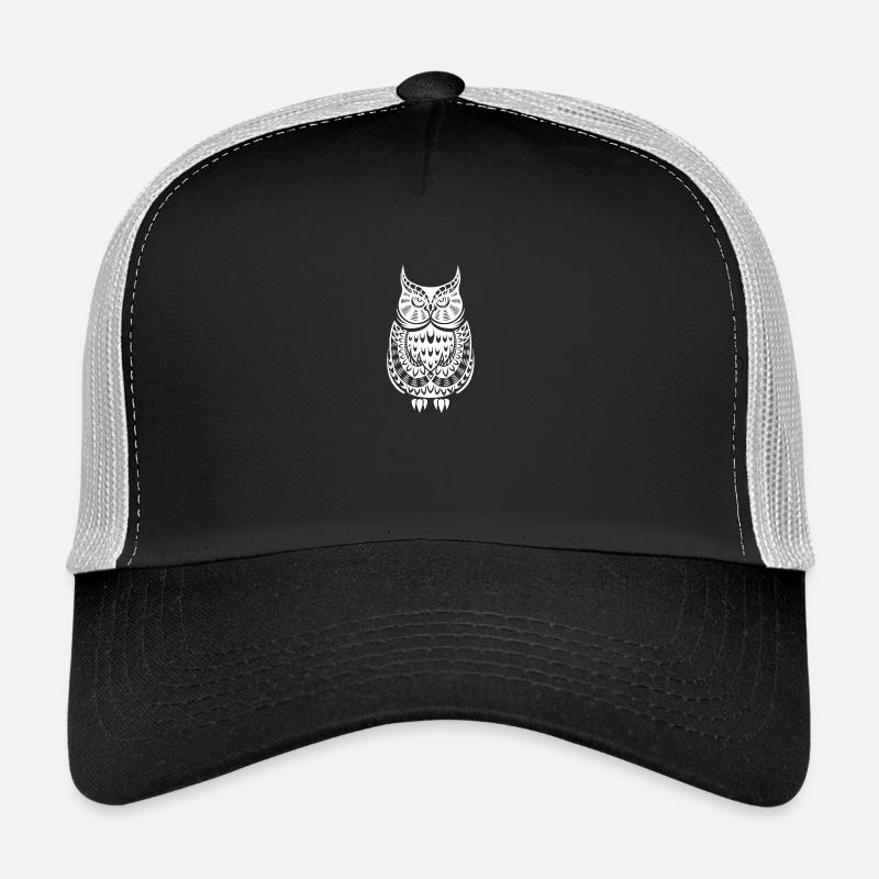 Muster-Eule - Trucker Cap - Schwarz/Steingrau