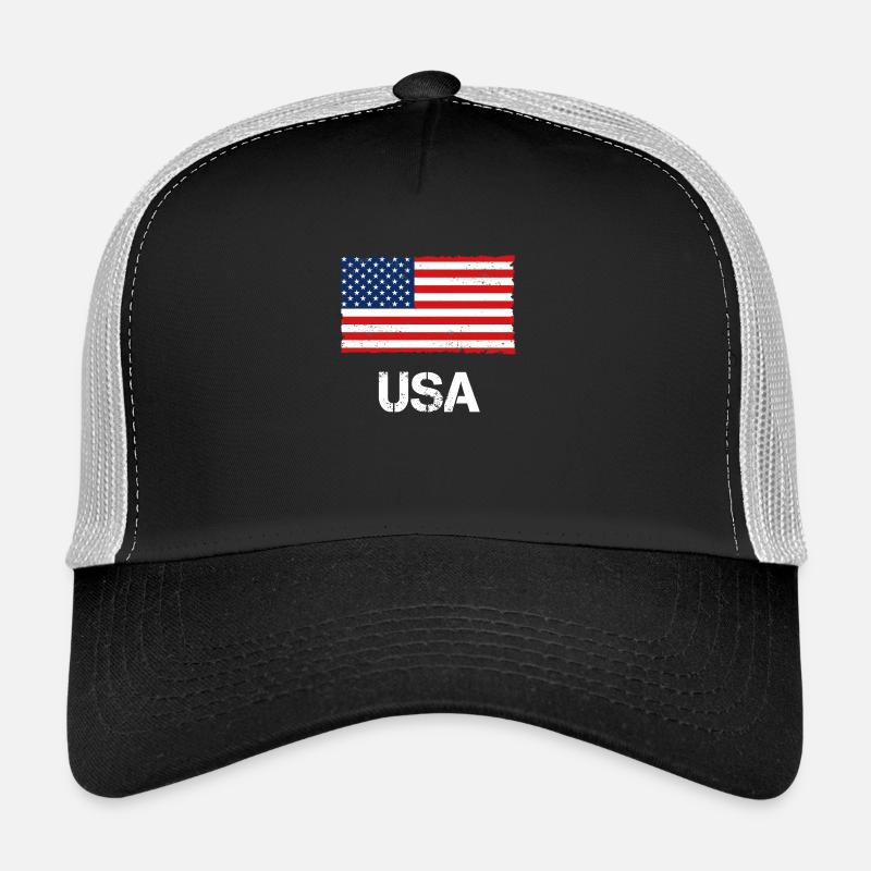 USA - Trucker Cap - Schwarz/Steingrau