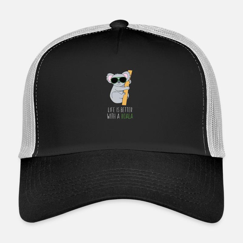 Life is better with a Koala - Trucker Cap - Schwarz/Steingrau