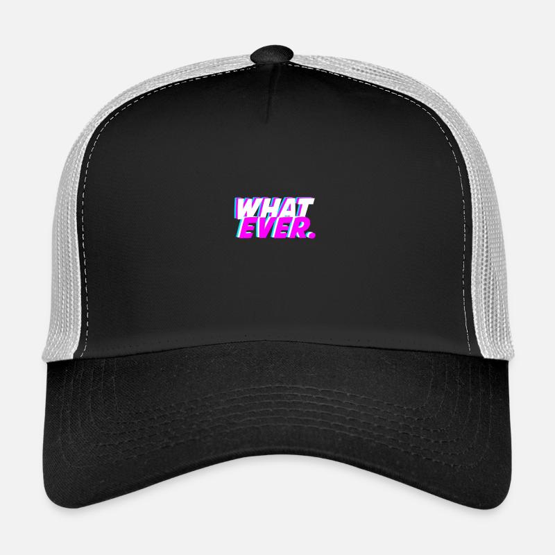 what ever.,Typografie - Trucker Cap - Schwarz/Steingrau