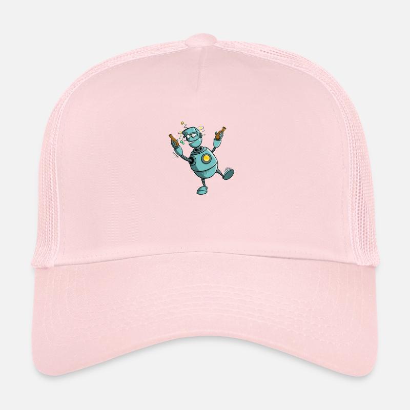 Robots with beer - everything turns Trucker Cap