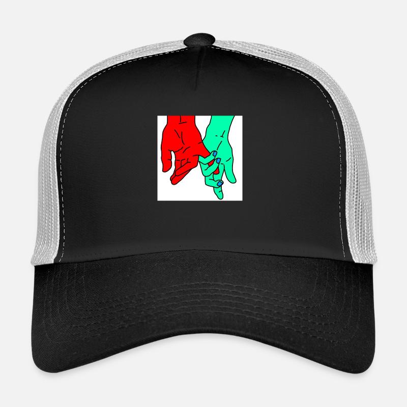 hands red green Trucker Cap