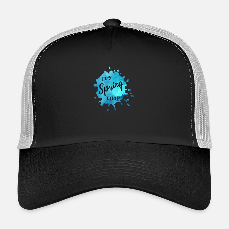 Splash of color blue "It's Spring Time" Trucker Cap
