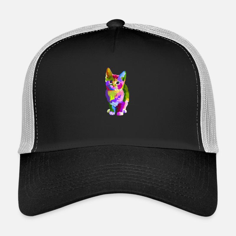 Bunte Katze - Trucker Cap - Schwarz/Steingrau