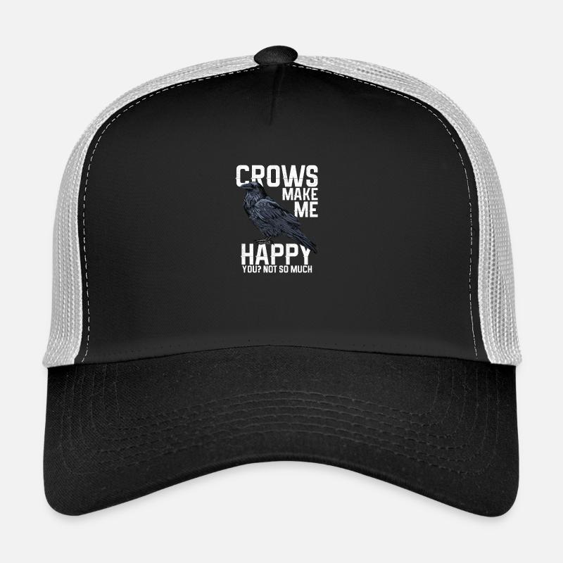 Krähen machen mich glücklich - Raben - Trucker Cap - Schwarz/Steingrau