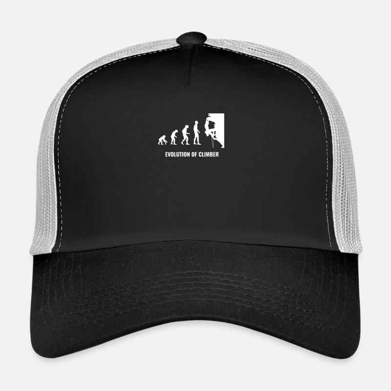 Klettern Sport Felsen Berg Natur Evolution weiss - Trucker Cap - Schwarz/Steingrau
