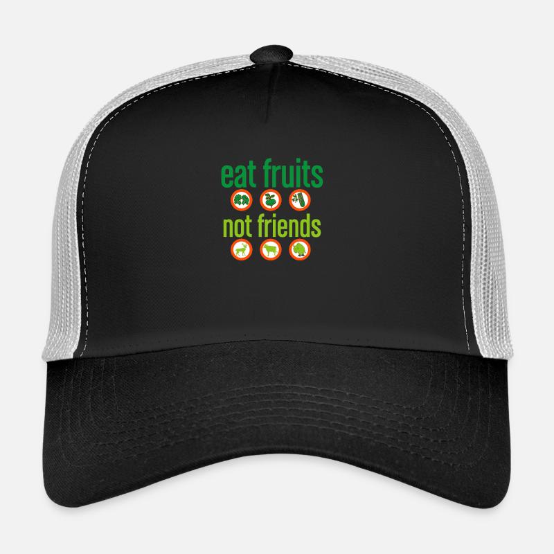 Veganer Vegetarier Tierschutz Geschenkidee - Trucker Cap - Schwarz/Steingrau