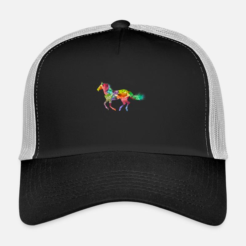 Pferd Farbe - Trucker Cap - Schwarz/Steingrau