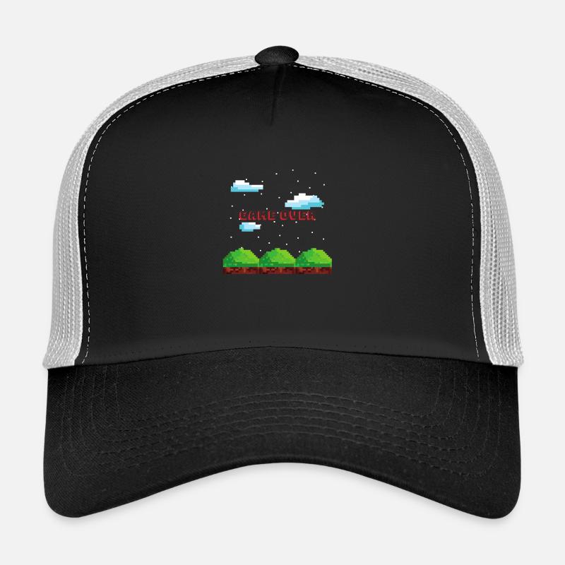 Game over Gaming Geschenk Zocker Konsole Mario PC - Trucker Cap - Schwarz/Steingrau