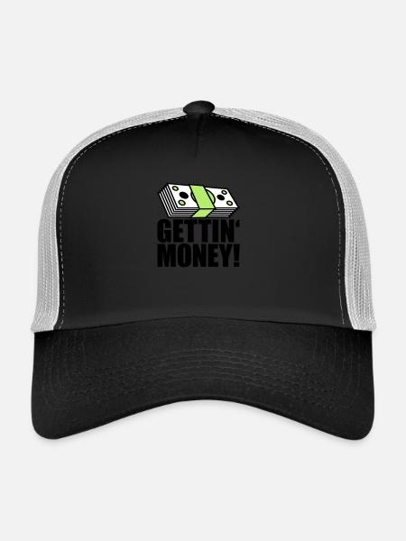 buendel billets dollar gettin argent signe ge - Casquette trucker  - noir/gris pierre - Devant