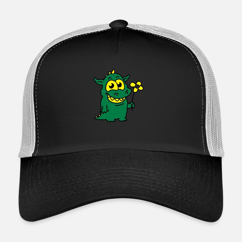Dragon avec fleurs Casquette trucker 