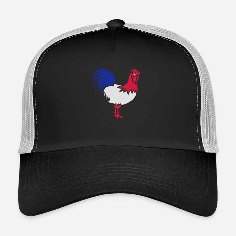 Hahn Frankreich - Trucker Cap - Schwarz/Steingrau