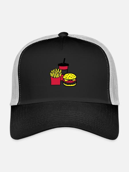 Fast food - Casquette trucker  - noir/gris pierre - Devant