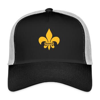 france royaliste 03 - Casquette trucker  - noir/gris pierre - Devant