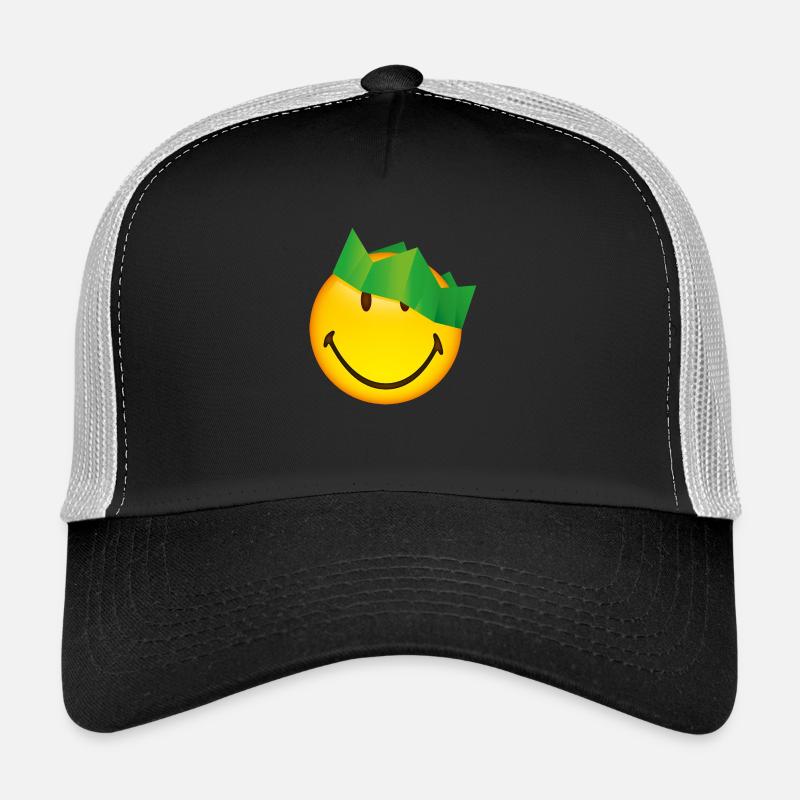 Smiley Green Crown Casquette trucker 