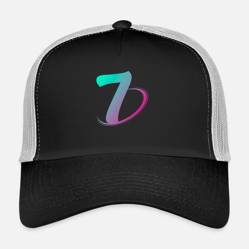 Numéro 7 multicolore - Casquette trucker  - noir/gris pierre