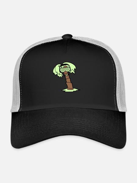 DJ Palm Tree Holiday Beach Summer Holiday Tree Party - Trucker Cap - black/stone grey - Front