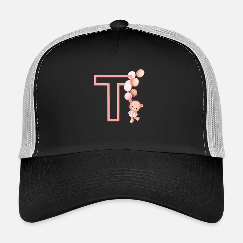Lettre t rose ours Casquette trucker 