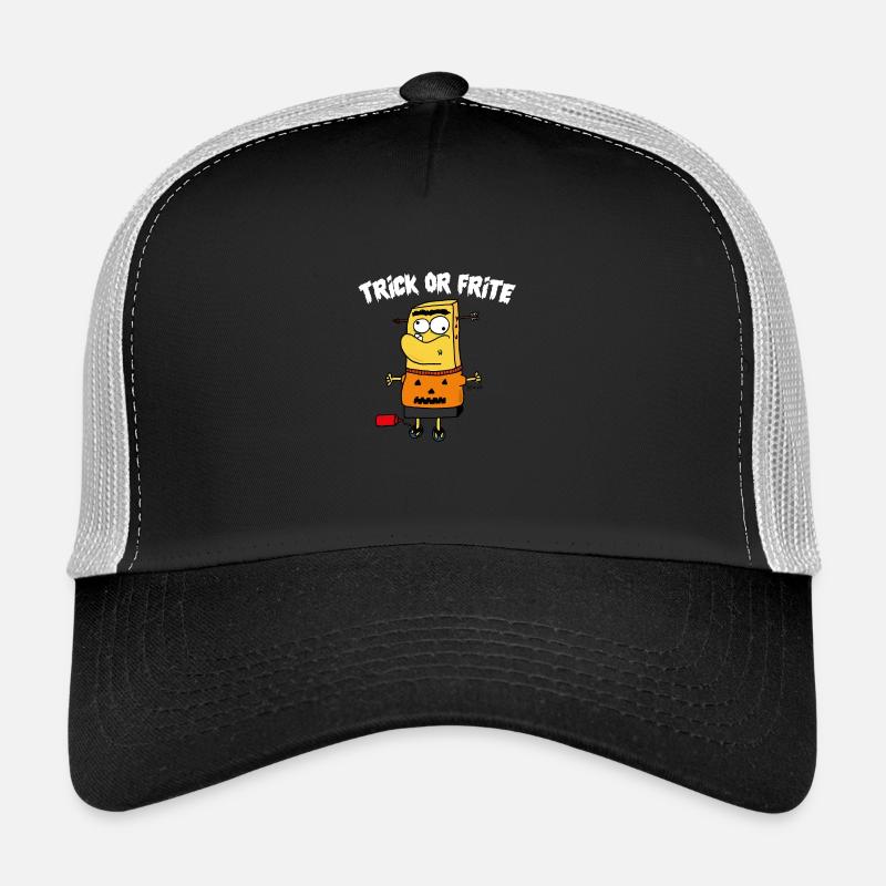 TRICK ODER POMMES WEISS - Trucker Cap - Schwarz/Steingrau