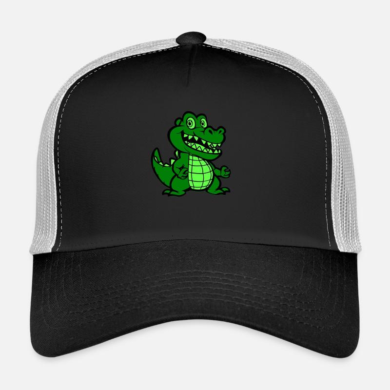 krokodil tier comic - Trucker Cap - Schwarz/Steingrau