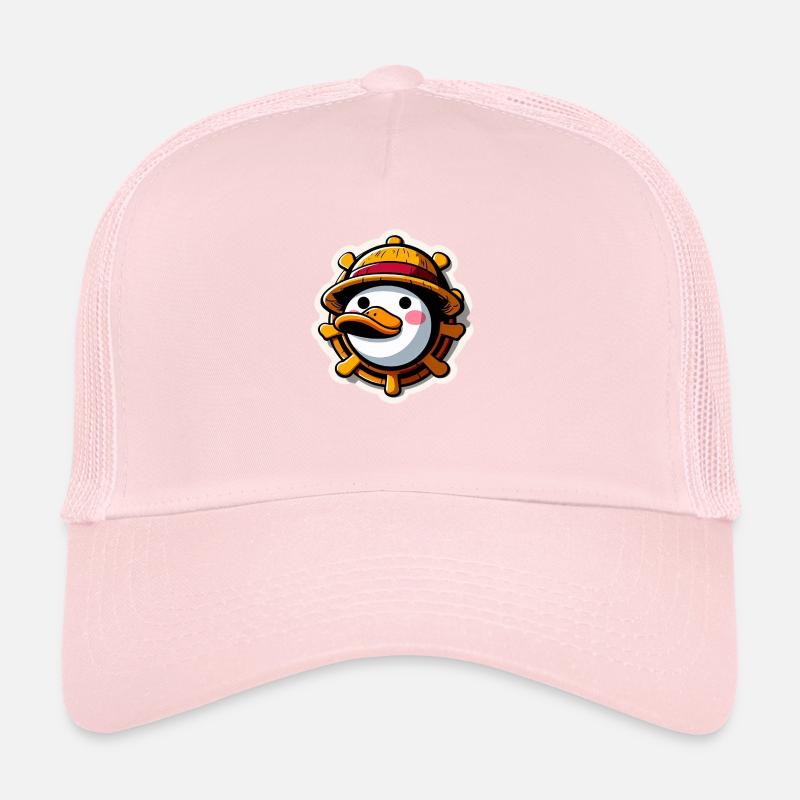 Duck with Straw Hat Trucker Cap