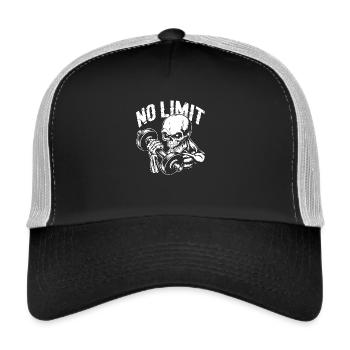 Bodybuilding Skull Workout and No Limit - Trucker Cap - black/stone grey - Front
