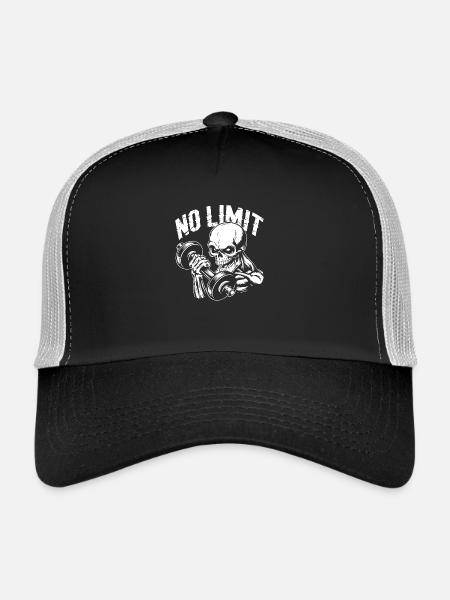 Entraînement de musculation du crâne et No Limit - Casquette trucker  - noir/gris pierre - Devant