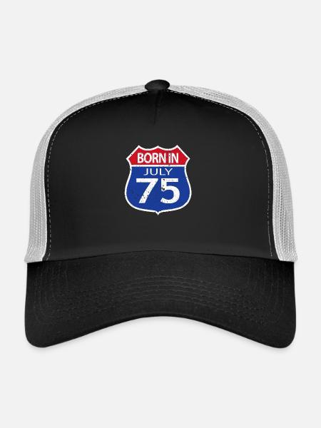 Né(e) en Juillet 1975 - Casquette trucker  - noir/gris pierre - Devant